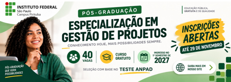 Especialização em Gestão de Projetos do IFSP Pirituba