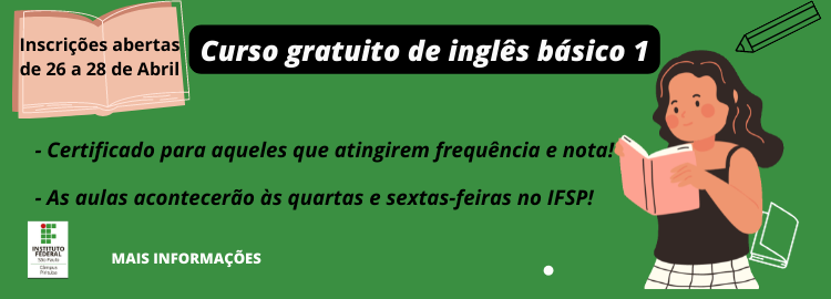 Instituto Federal tem curso de Inglês grátis